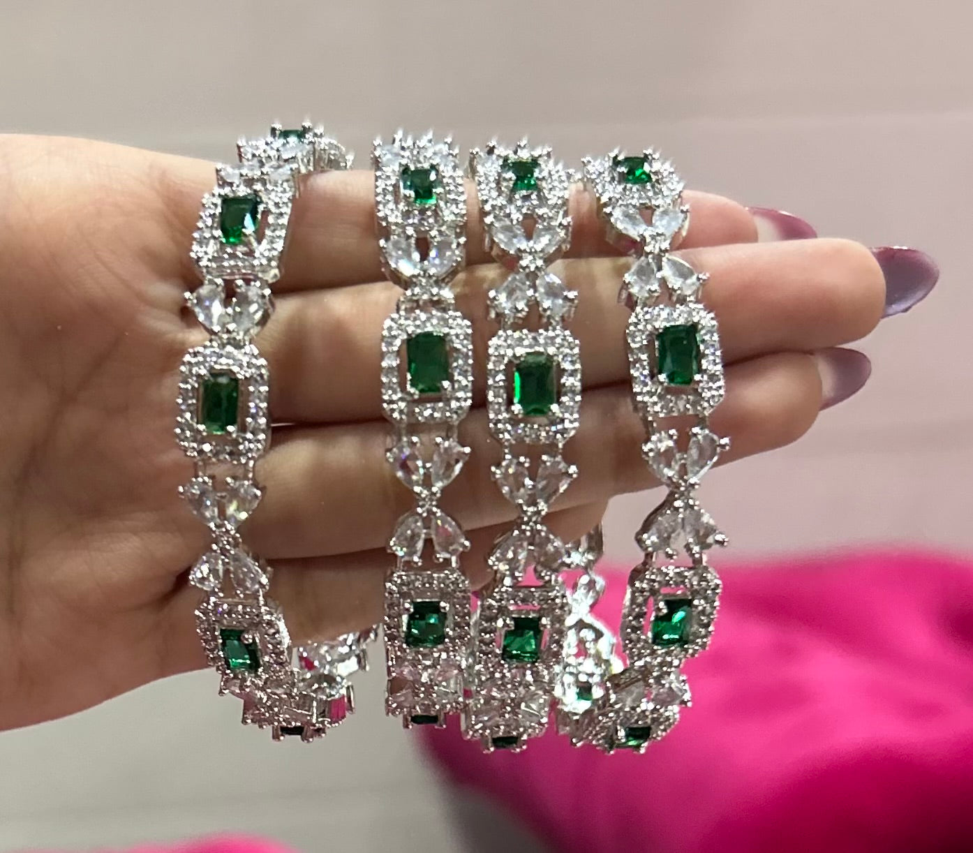 The Emerald Empress Bangles (Set of 2)