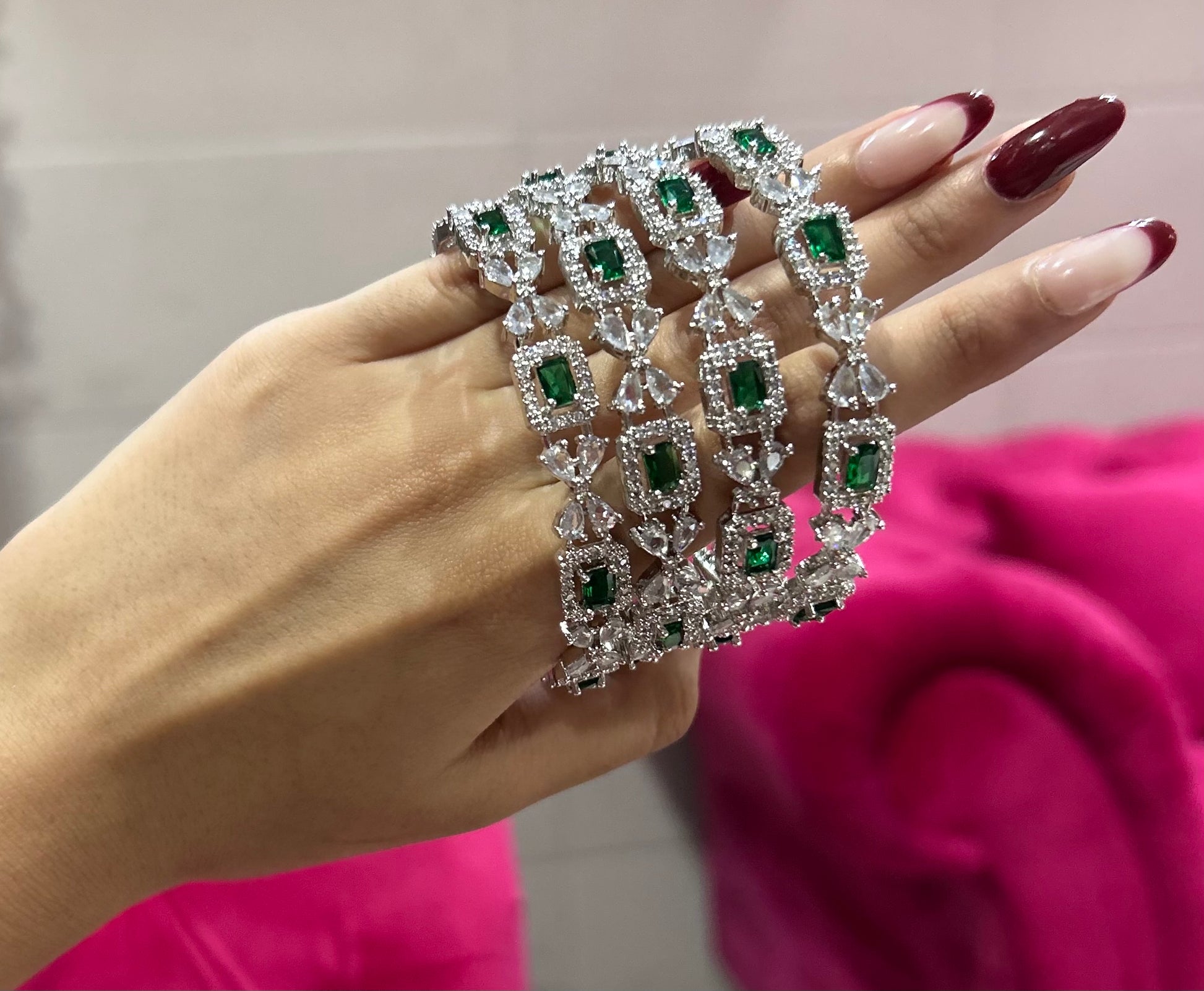 The Emerald Empress Bangles (Set of 2)